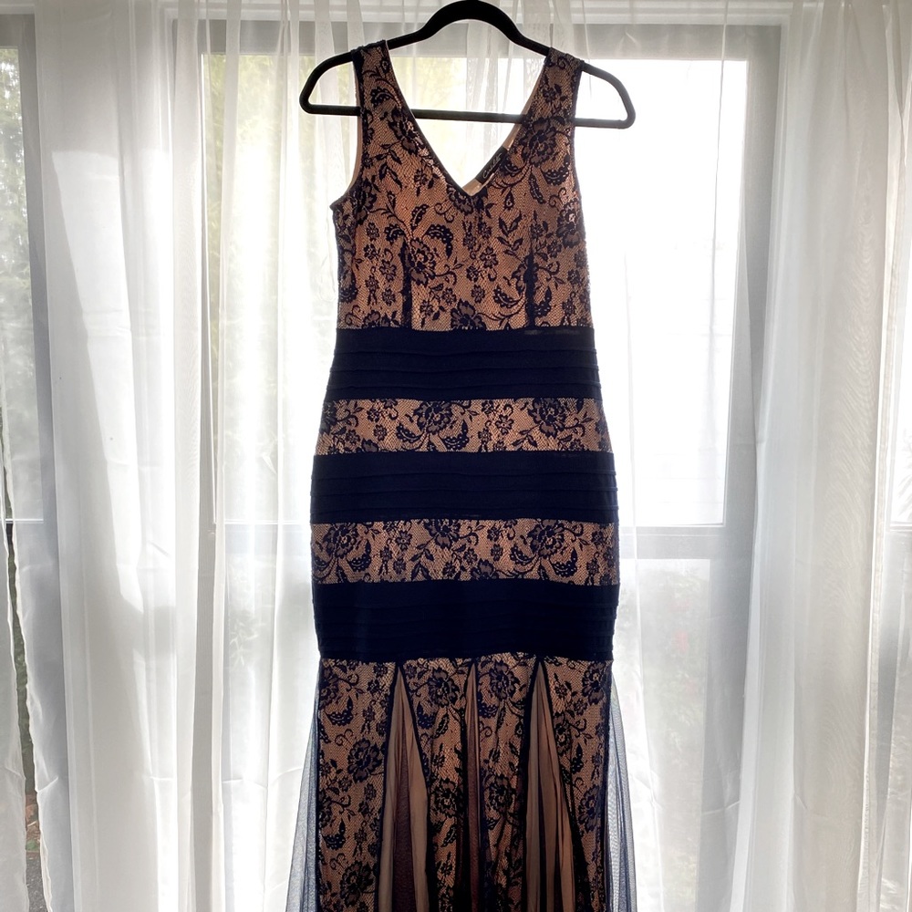 Navy blue embroidery dress